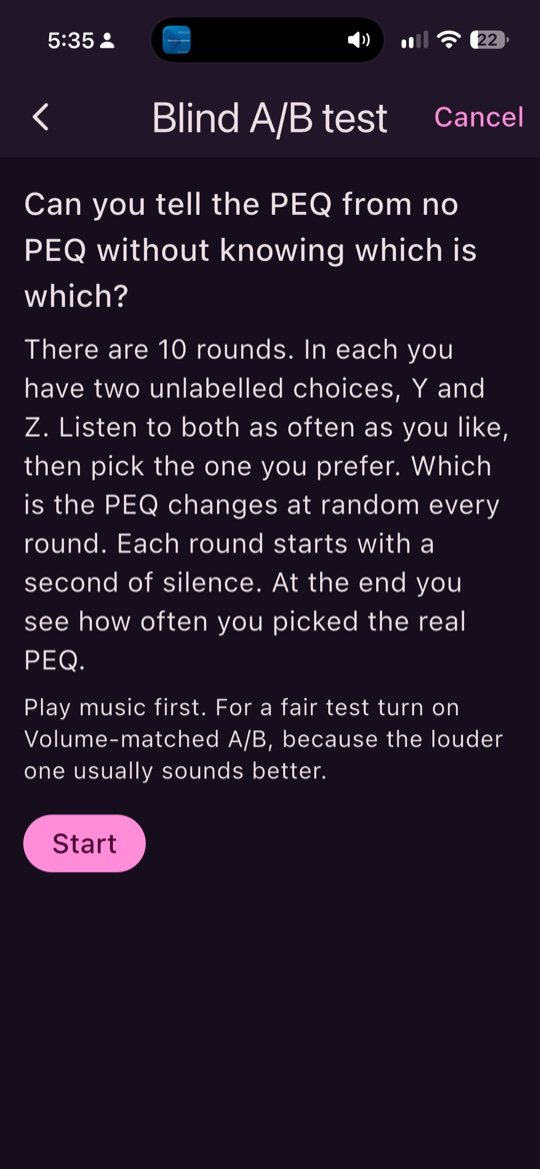 The blind test introduction