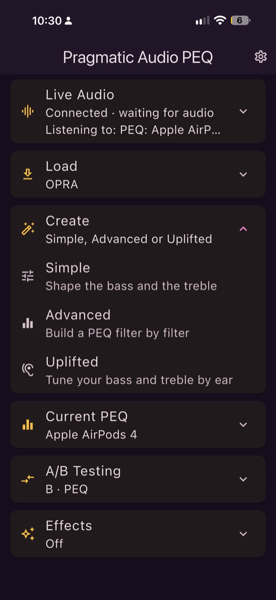 The Create section: Simple, Advanced and Uplifted