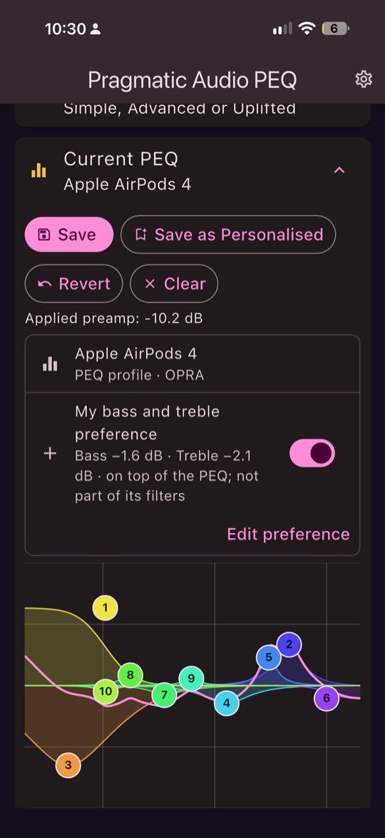 The layers box: PEQ profile and preference
