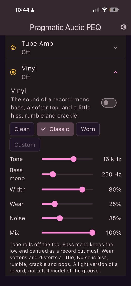 Vinyl controls