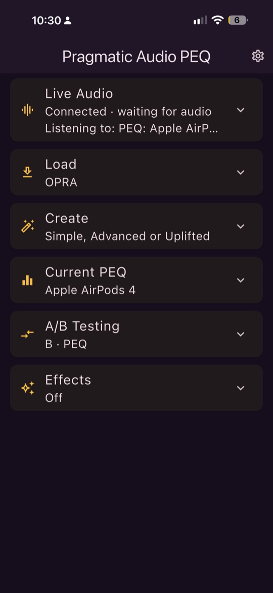 The home screen with every section folded