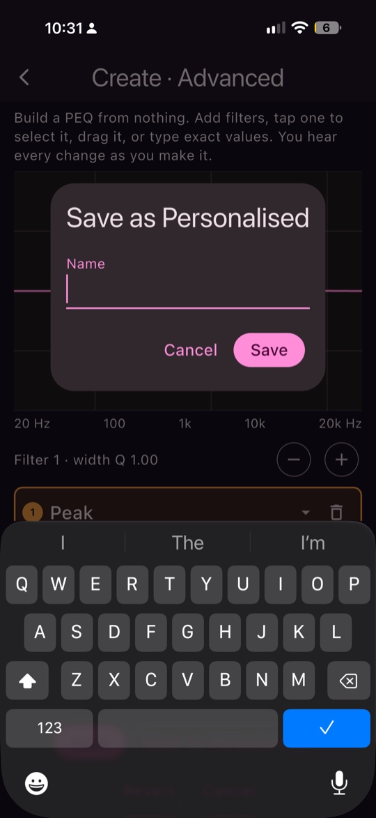 Naming a personalised profile