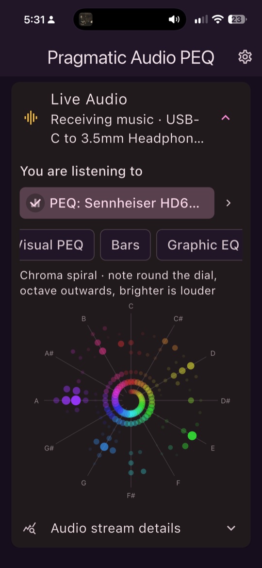 The Spiral view on a chord