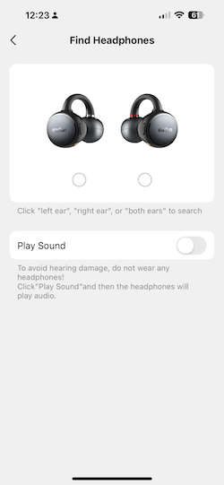 Find My Headphones Feature
