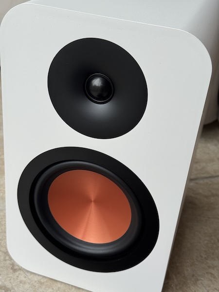 Grilles and tweeter detail — wide, even dispersion