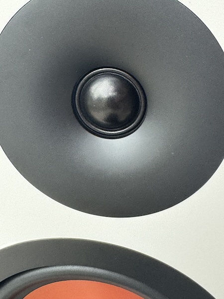 Silk dome tweeter close‑up in waveguide