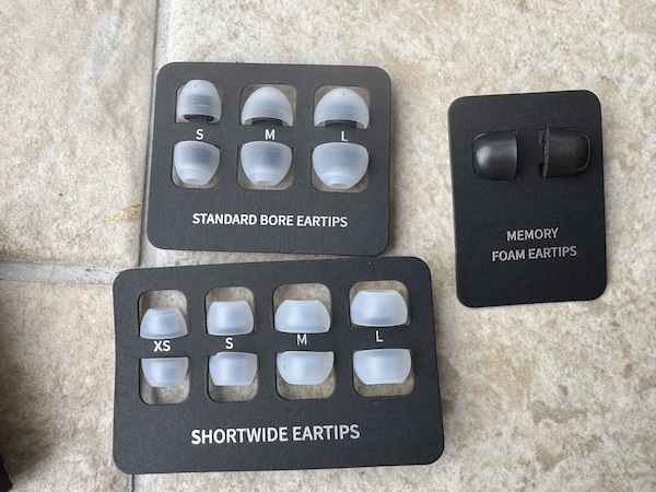 Eartips selection (including shallow options)