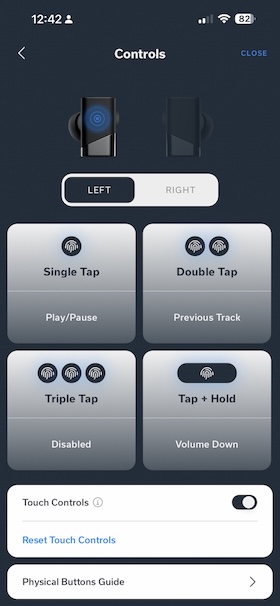 App configuring controls