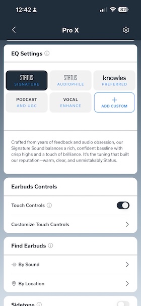 App EQ profiles showing nice audiophile targets