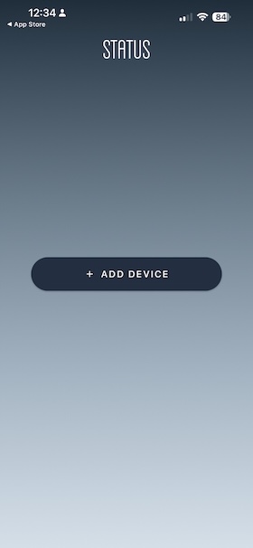 App homescreen waiting to add Status X