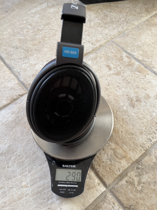 hd600 weight on scale