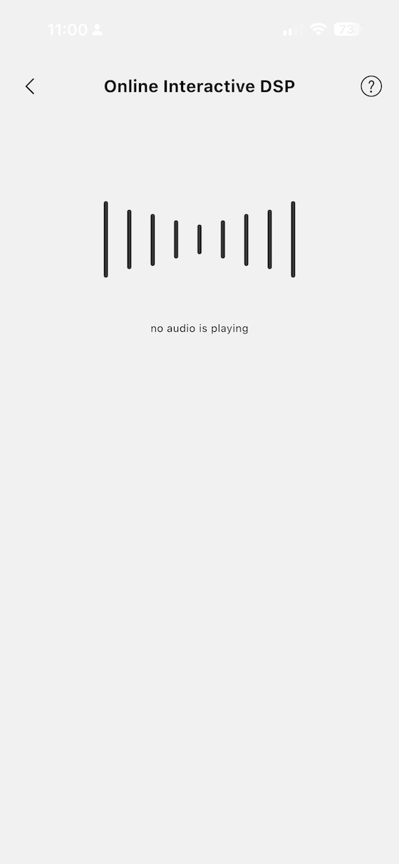 PEQ screen requires music playing to appear