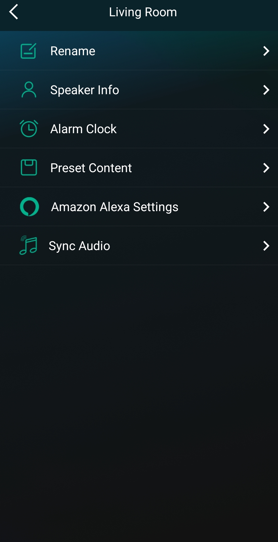 an earlier WiiM Home device menu
