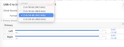 macos showing usb-c wired bitrates