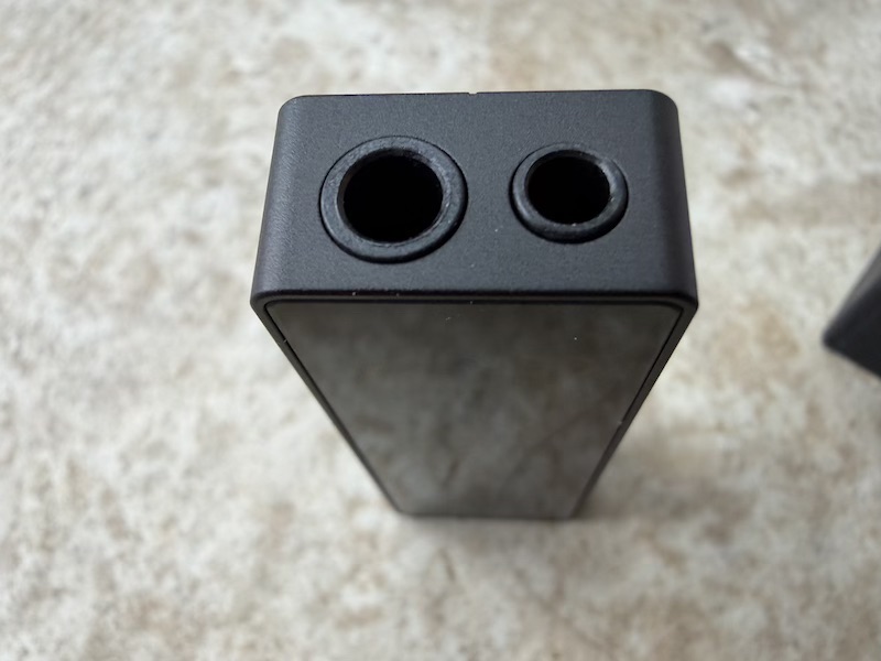 Top view showing 4.4mm and 3.5mm connectors