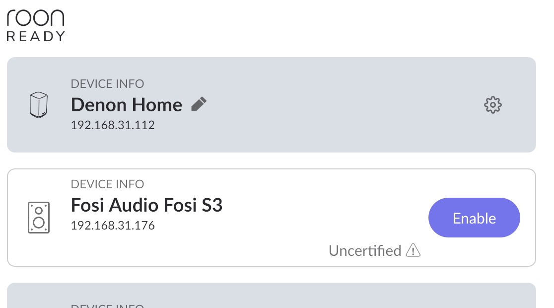 Fosi Audio S3 not yet Roon Ready certified