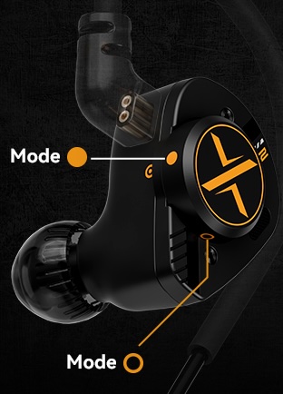 guide to dial modes — solid dot gives more bass