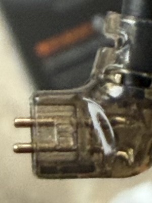 close-up of 2-pin connector