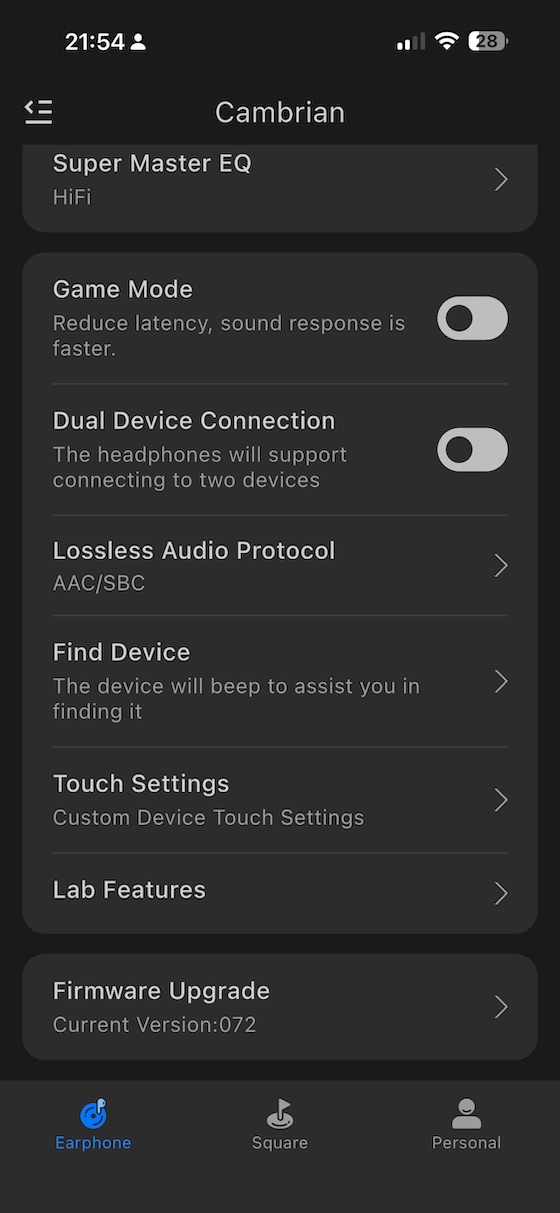 additional configuration options