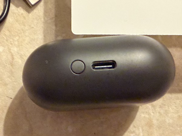 underside of the case showing USB-C port