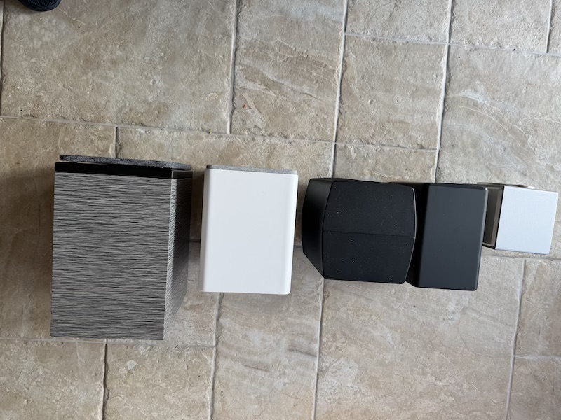top-down size comparison with desktop speakers