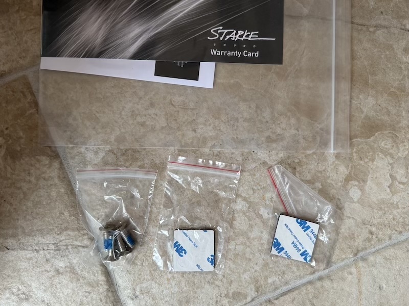 screws and rubber protective feet included in box