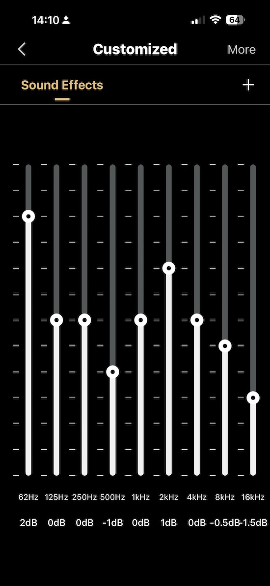 app custom EQ screen