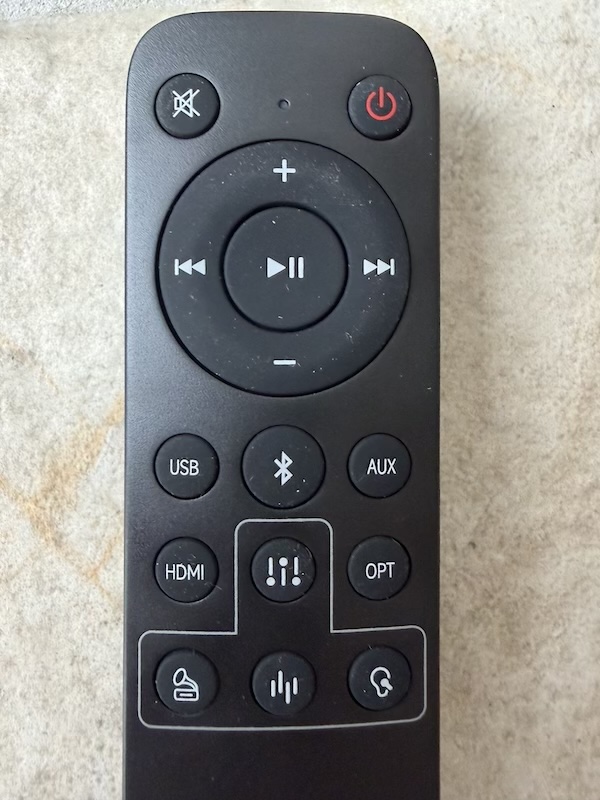 remote control zoomed in showing button layout