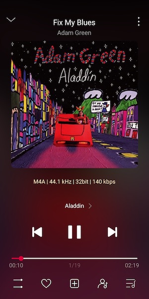 fiio music player home screen