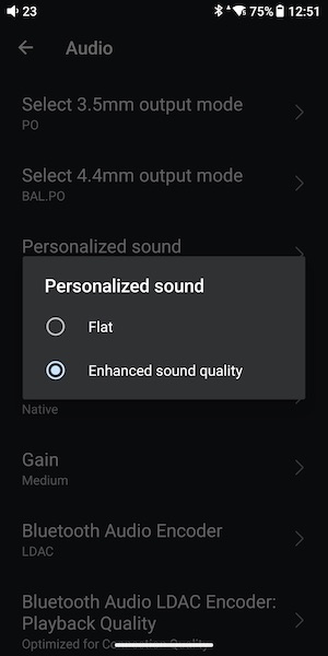 personalized sound profile — natural or warmer