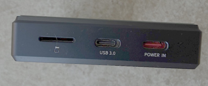bottom view — dual usb-c ports and microsd slot
