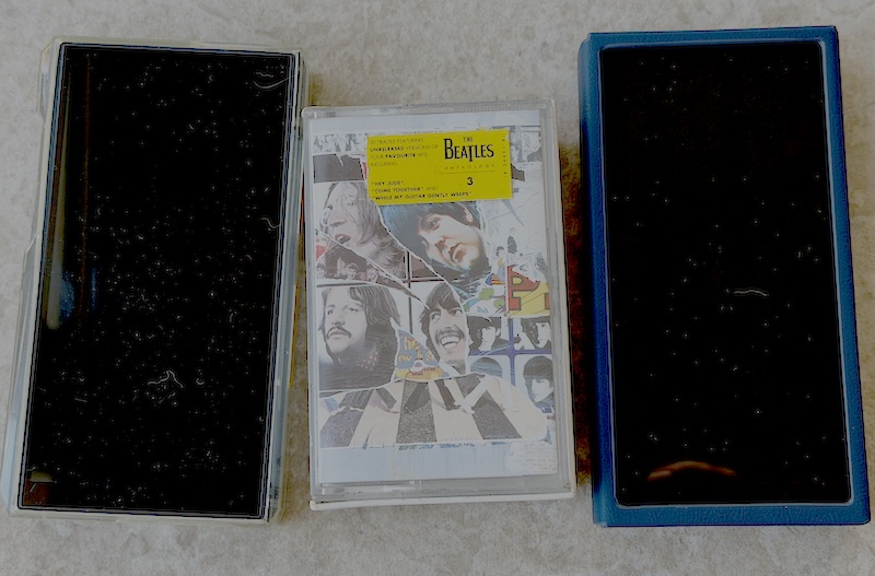 size reference with a cassette tape — the m33 r2r and m23 in context