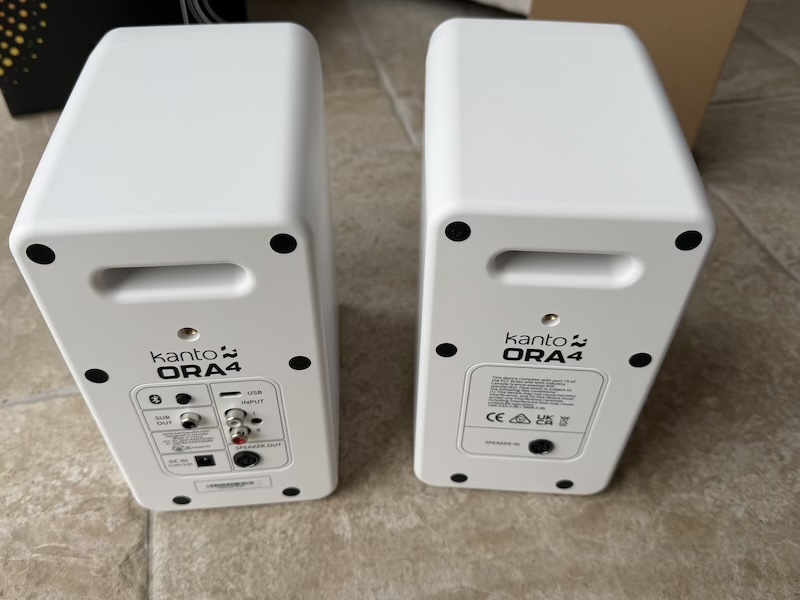 active speaker rear panel showing all connections