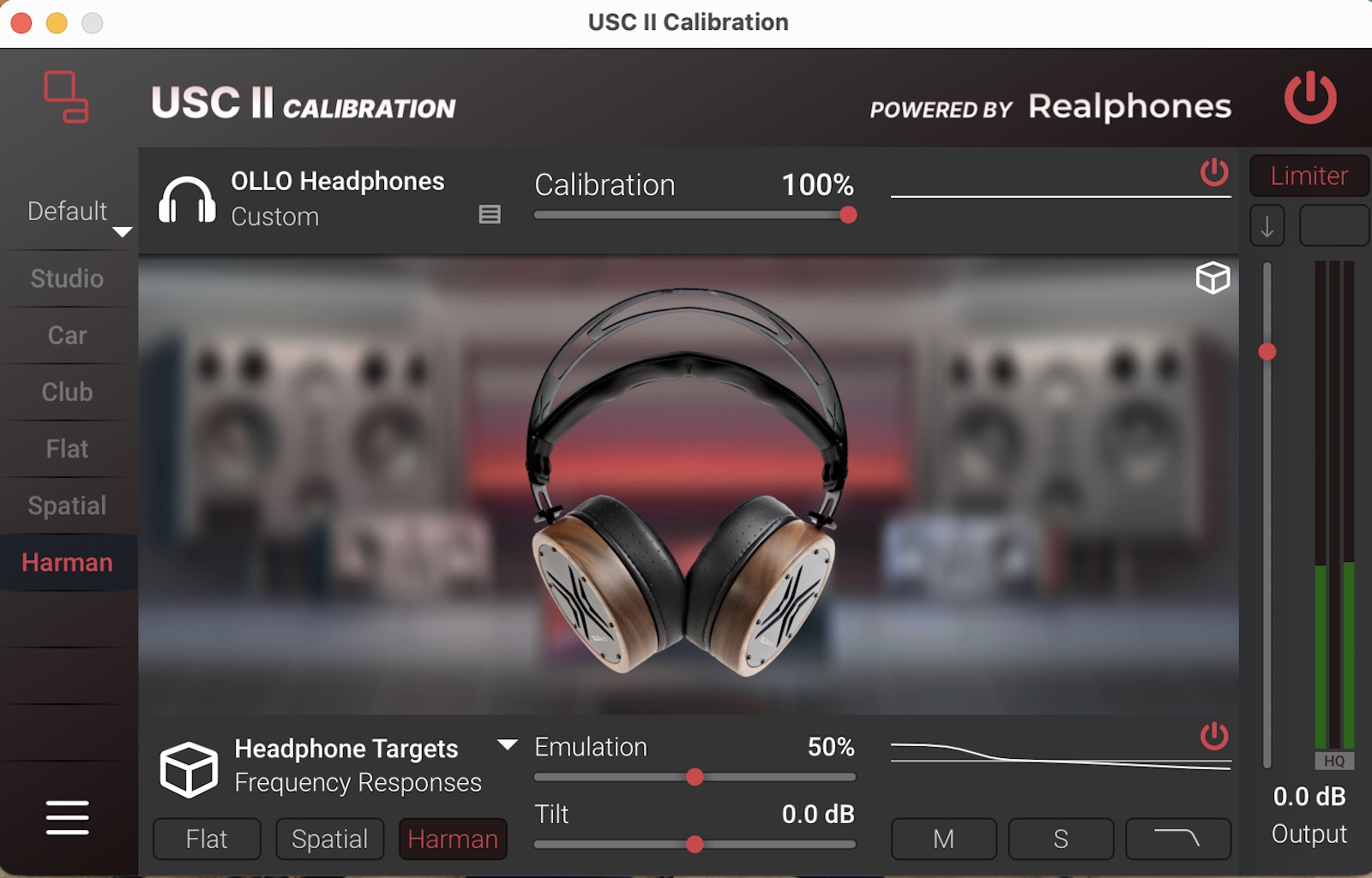 usc ii calibration tool in realphones