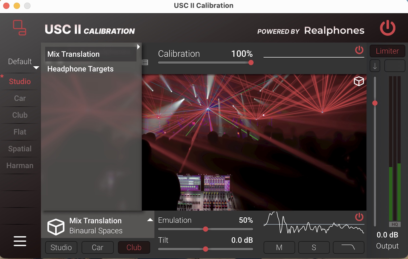 usc ii calibration applied in mixing software