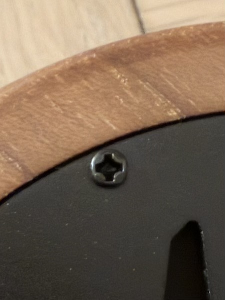 zoom in on the accessible screw — all parts replaceable by the user