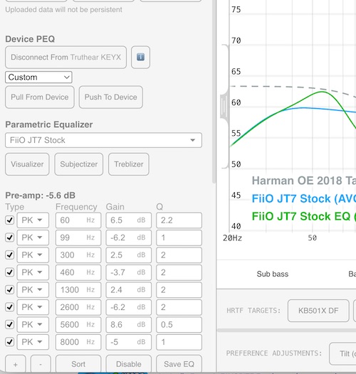 DevicePEQ 显示 KeyX 已连接