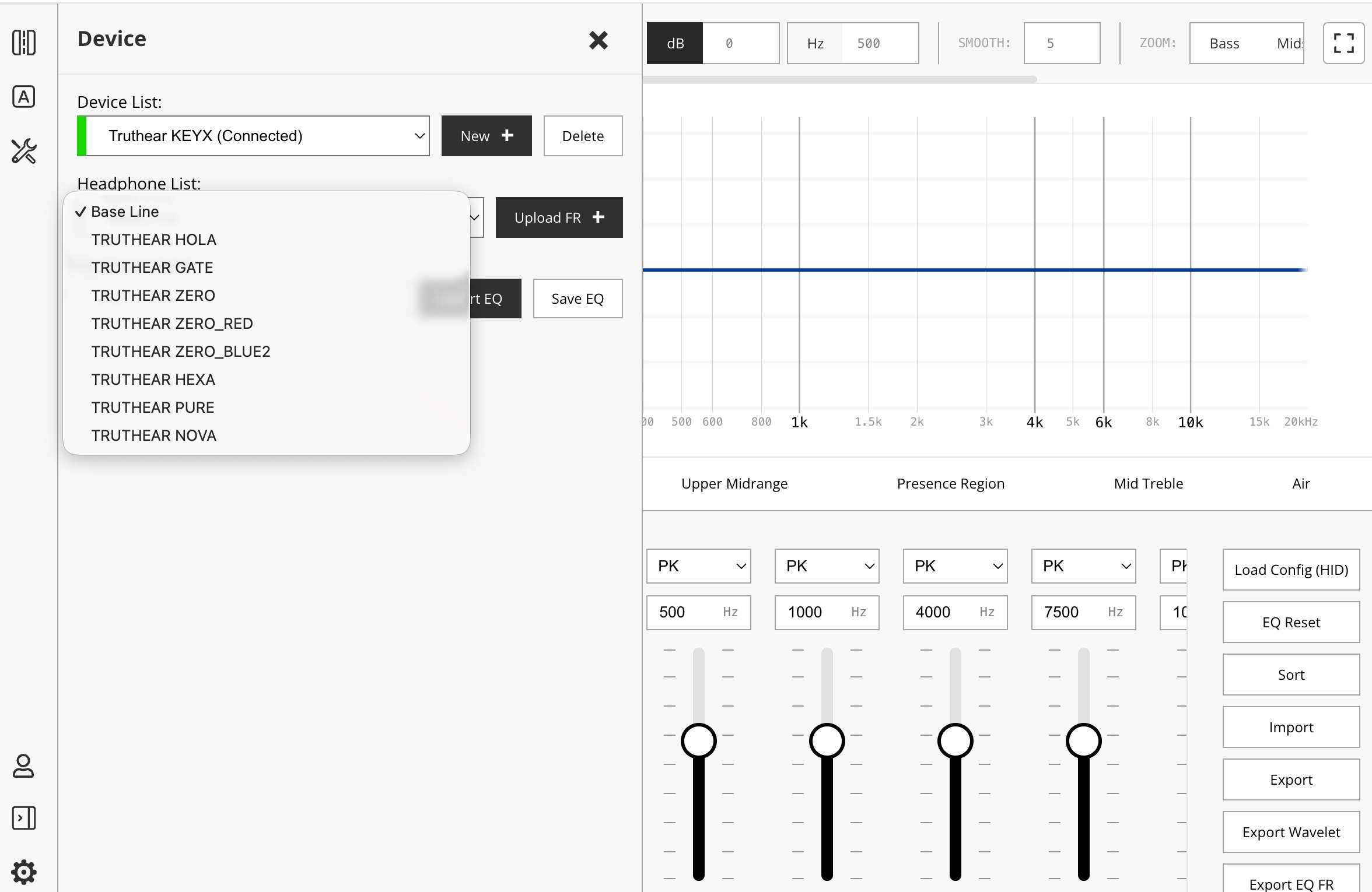 eqtool 耳机预设界面