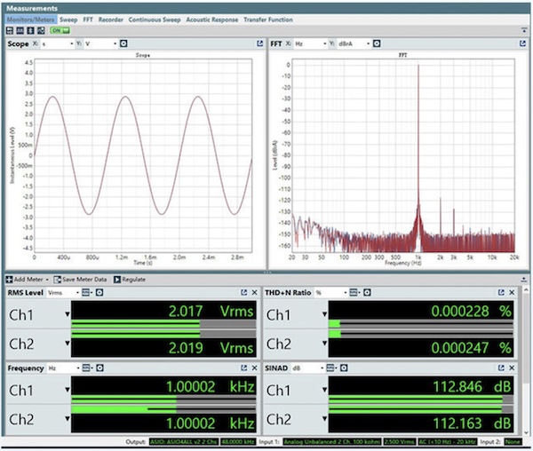 APX555 SINAD measurement — 112dB