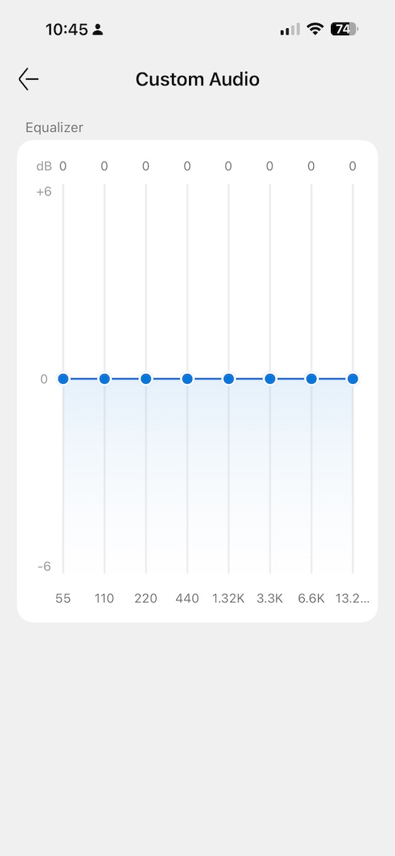custom eq — 8 bands of parametric adjustment