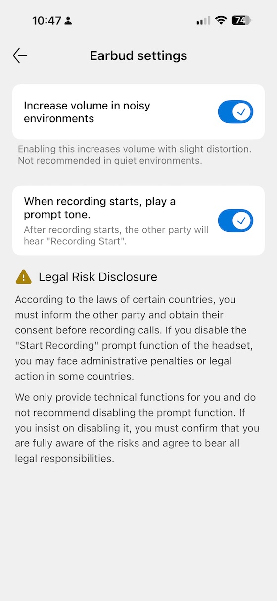 extra earbud options in the app