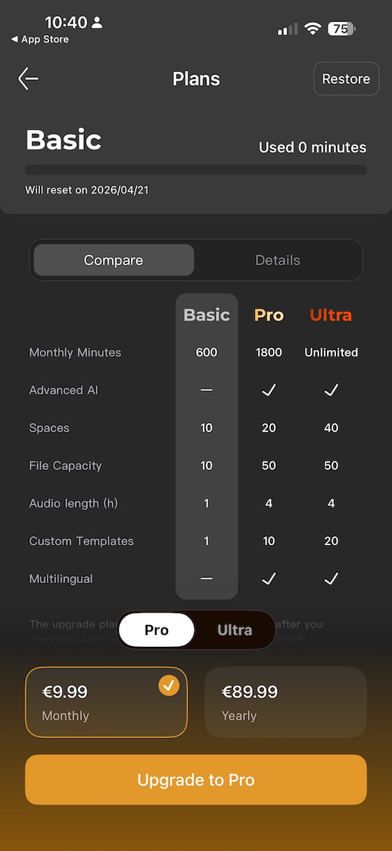in-app purchase options for advanced ai features
