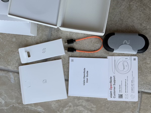 box contents with the distinctive bright usb-c cable
