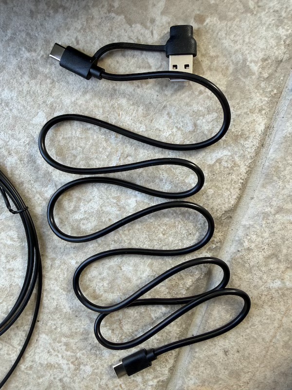 USB cable — notably generous length