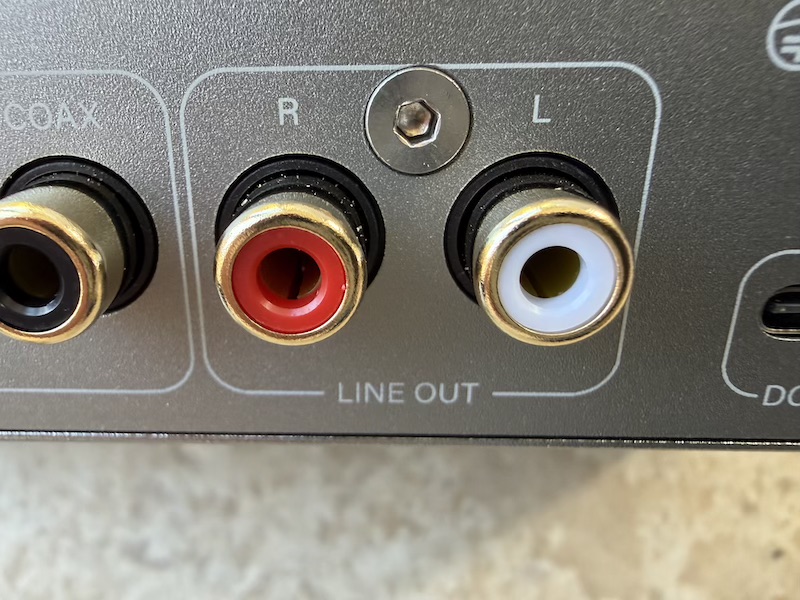 RCA line output connections on rear