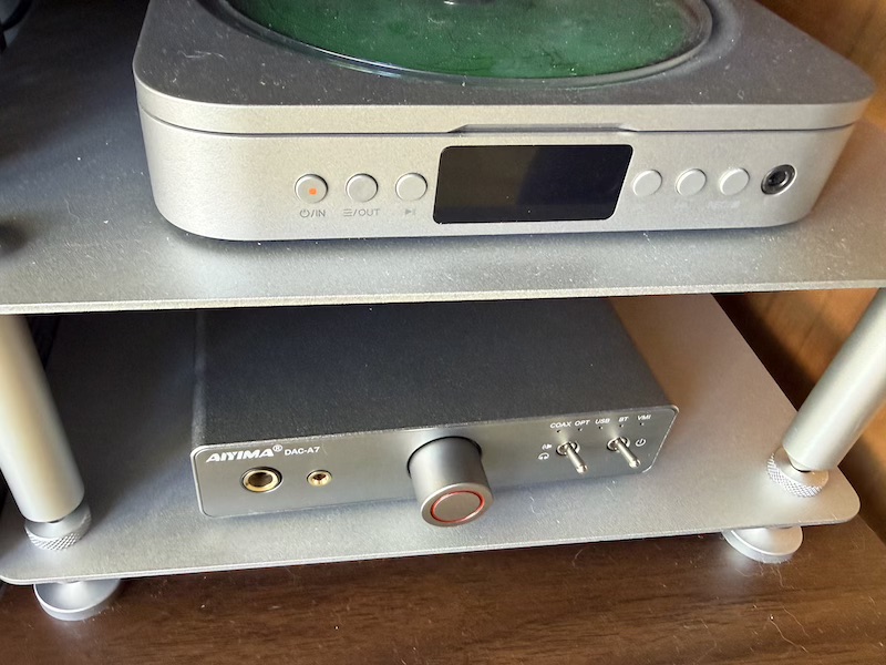 DAC-A7 in rack with CD player above