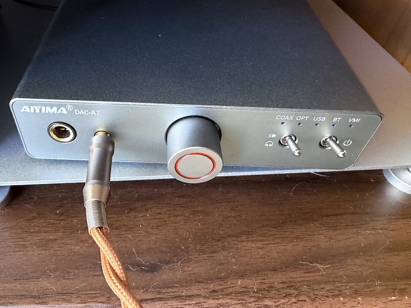 front panel in use with headphone connected