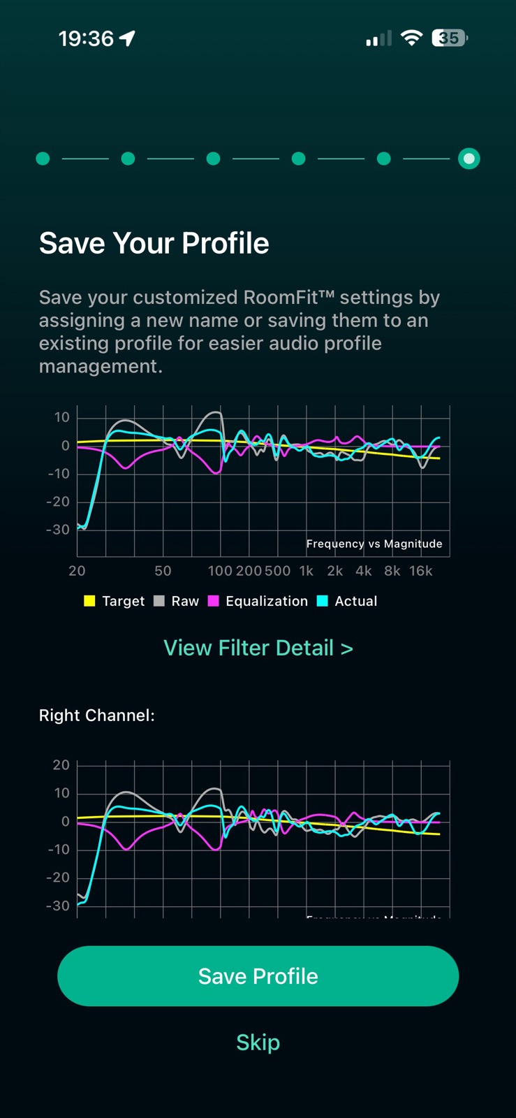 WiiM RoomFit correction suggestions