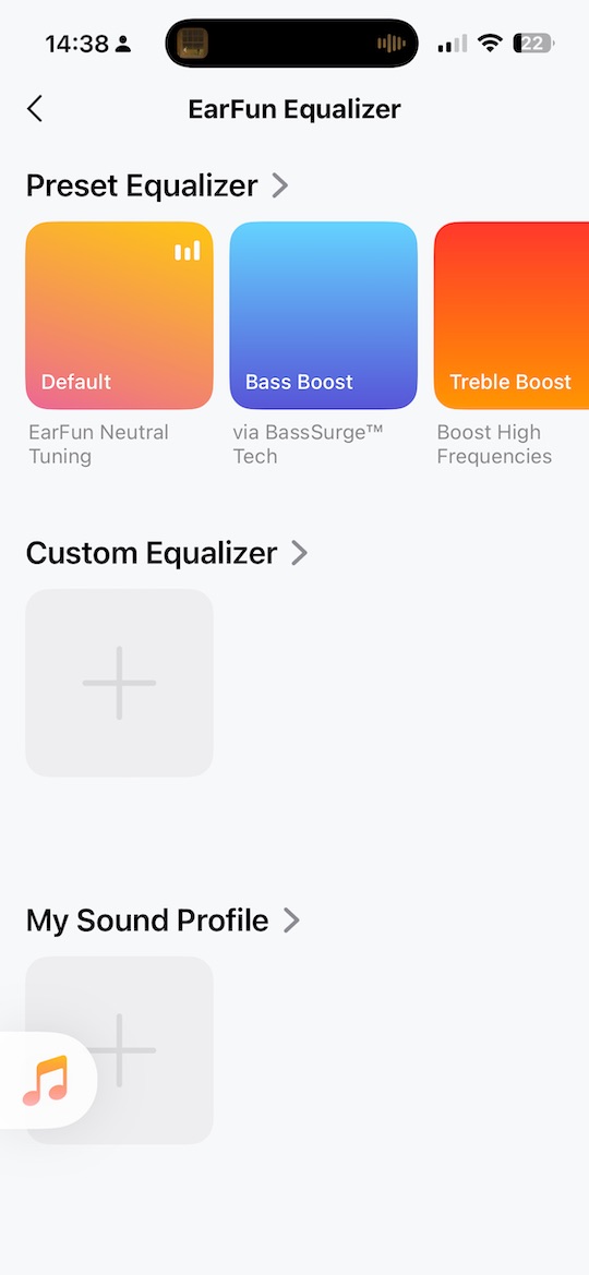 custom EQ entries in the app