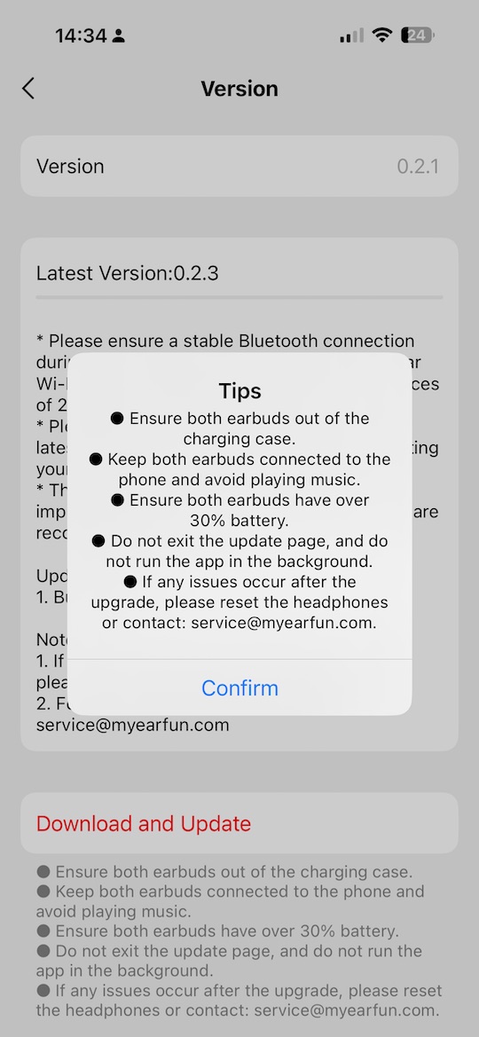 firmware update screen step 2